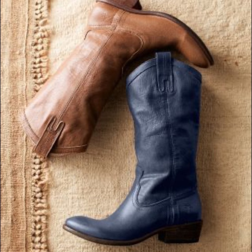 Frye Carson Pull On Brown Leather Southern/Western Cowgirl Festival Party Boots - Picture 4 of 16
